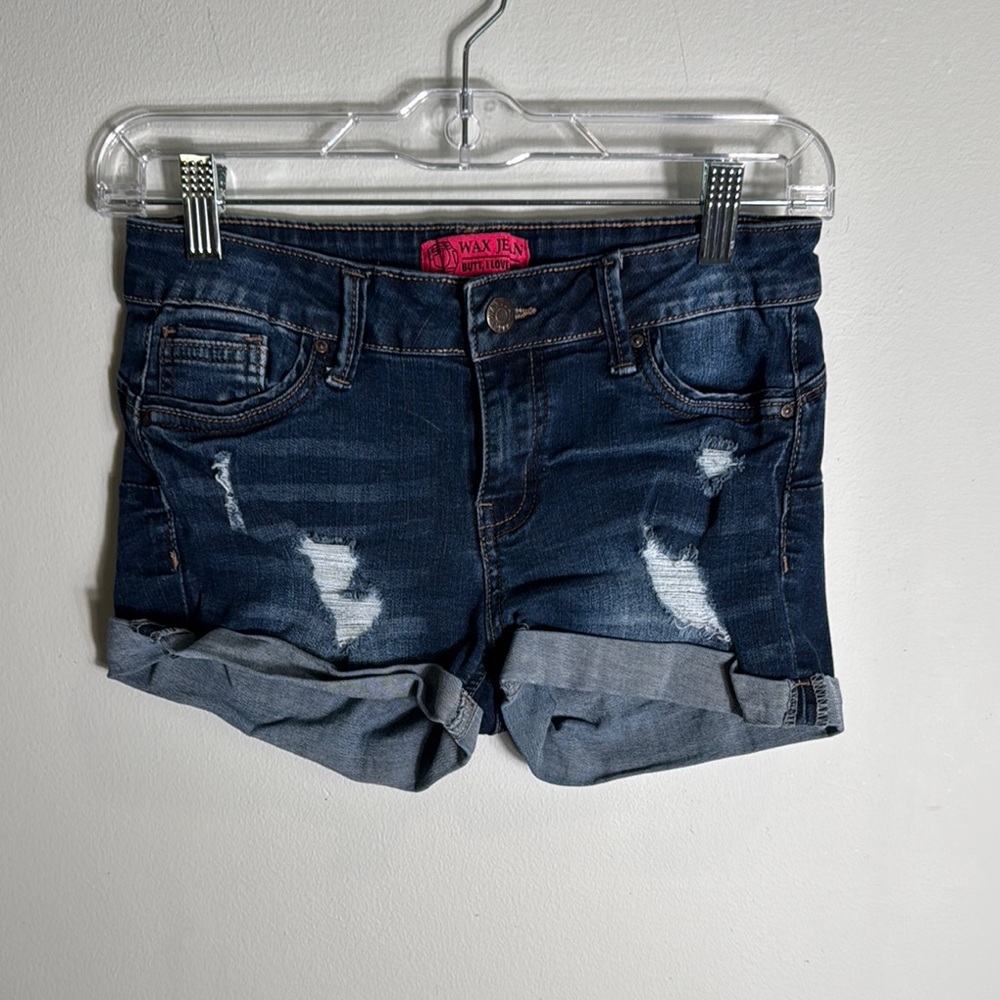Wax Jean Blue Distressed‎ Jean Shorts Casual